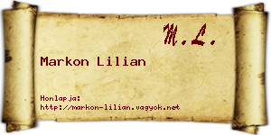 Markon Lilian névjegykártya